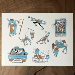 Sticker pack "Coffee inspires every day"