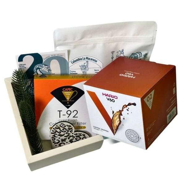 New Year's gift set: coffee 250 g, Hario V60-02 funnel and paper filters for it - Image 4