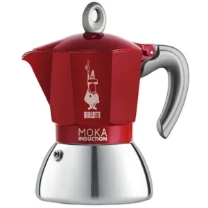Гейзерна кавоварка 150 мл Moka Induction Red 2-4 чашки